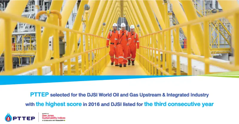 PTTEP listed on sustainability index DJSI for three consecutive years